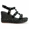 Alma En Pena Bermudez - Sandalen Met Sleehak - Black