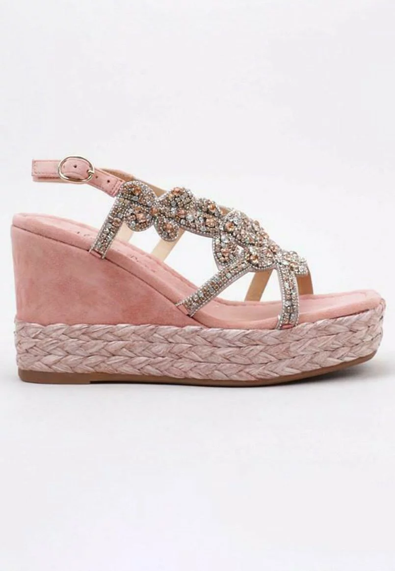 Alma En Pena Sandalen Met Sleehak - Pink 9 Alma En Pena Sandalen Met Sleehak - Pink - Afbeelding 7