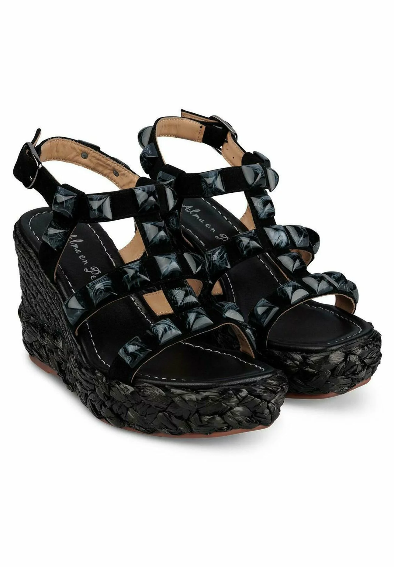 Alma En Pena Bermudez - Sandalen Met Sleehak - Black 4 Alma En Pena Bermudez - Sandalen Met Sleehak - Black - Afbeelding 2