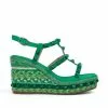 Alma En Pena Zavala - Sandalen Met Sleehak - Verde Oscuro -Alma En Pena Winkel 745e909258a54b36b0543b225c1c96fc