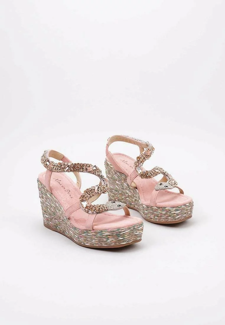 Alma En Pena Sandalen Met Sleehak - Pink 4 Alma En Pena Sandalen Met Sleehak - Pink - Afbeelding 2