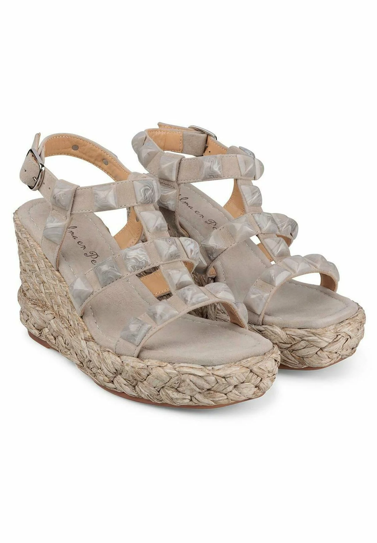 Alma En Pena Bermudez - Sandalen Met Sleehak - Gris 4 Alma En Pena Bermudez - Sandalen Met Sleehak - Gris - Afbeelding 2