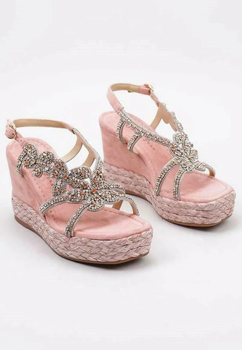 Alma En Pena Sandalen Met Sleehak - Pink 4 Alma En Pena Sandalen Met Sleehak - Pink - Afbeelding 2