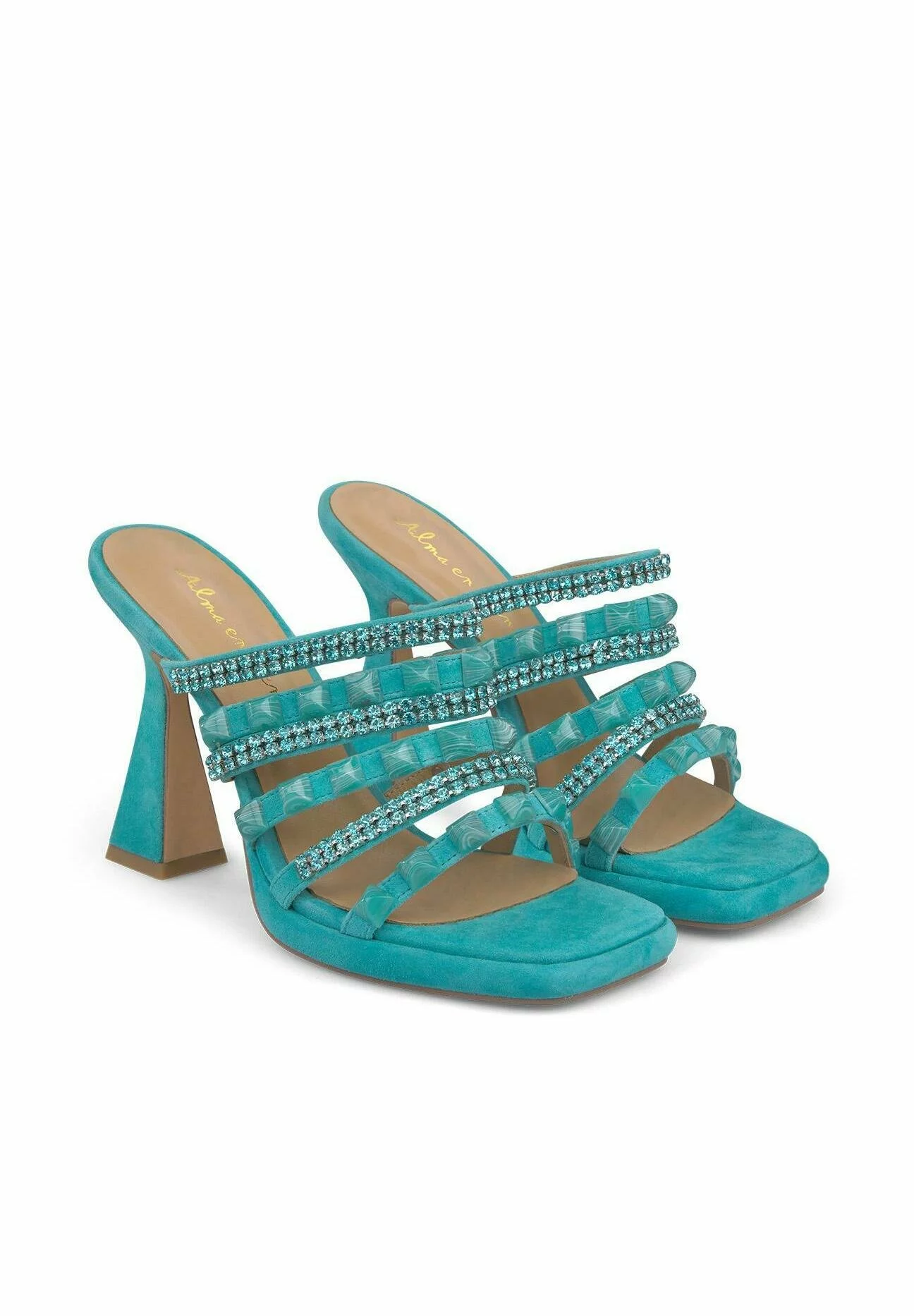 Alma En Pena Bocq - Muiltjes Met Hak - Azul 4 Alma En Pena Bocq - Muiltjes Met Hak - Azul - Afbeelding 2