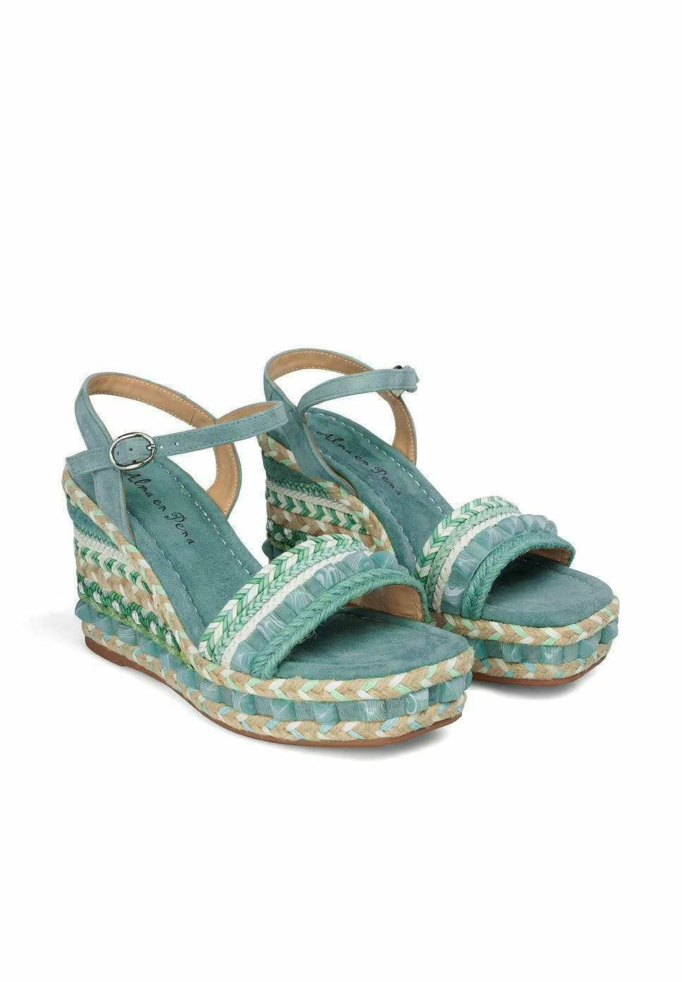 Alma En Pena Sevillano - Sandalen Met Sleehak - Verde 4 Alma En Pena Sevillano - Sandalen Met Sleehak - Verde - Afbeelding 2