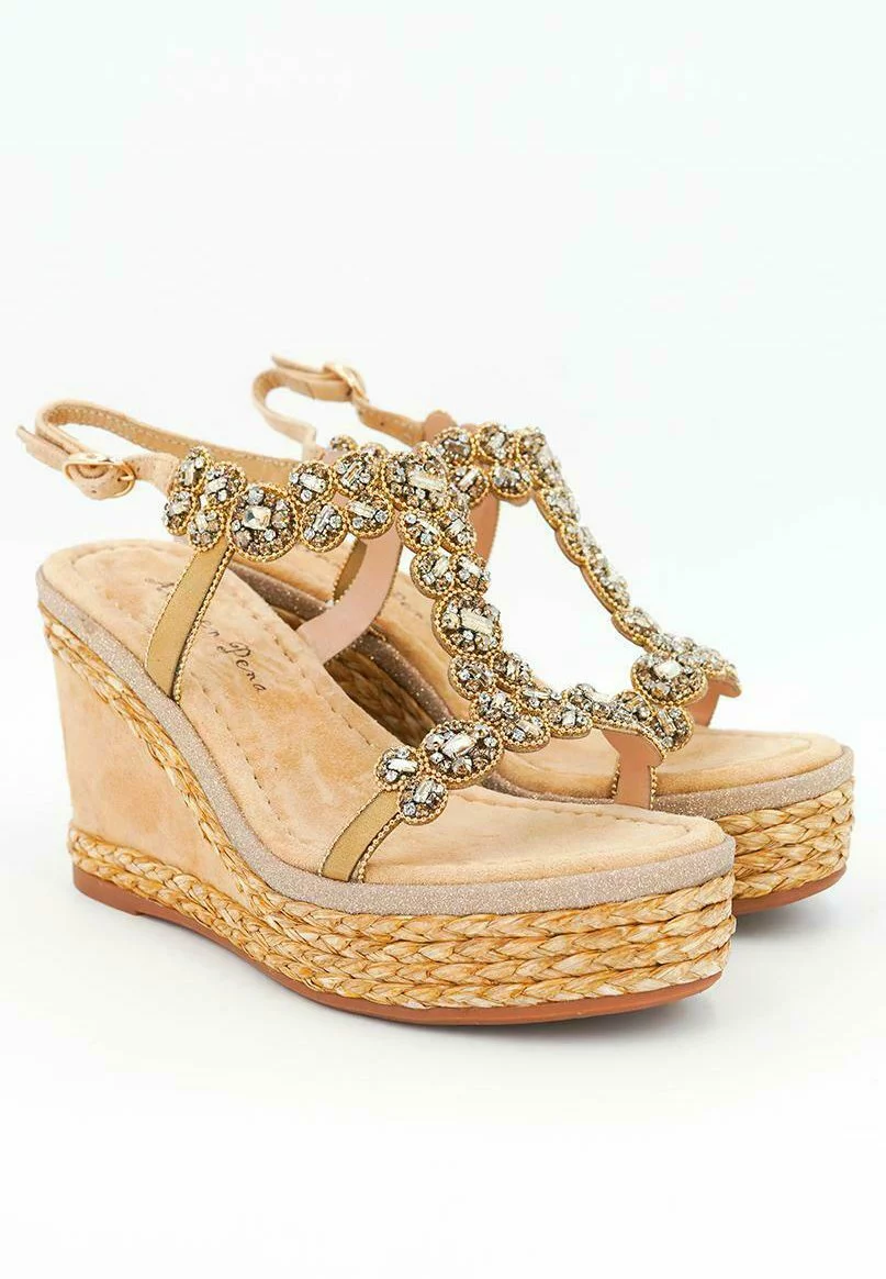 Alma En Pena Osaka - Sandalen Met Sleehak - Sand 4 Alma En Pena Osaka - Sandalen Met Sleehak - Sand - Afbeelding 2